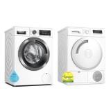 (Bundle) Bosch WAX32M40SG Front Load Washing Machine (10KG) + WTN84200SG Condenser Tumble Dryer (7KG)